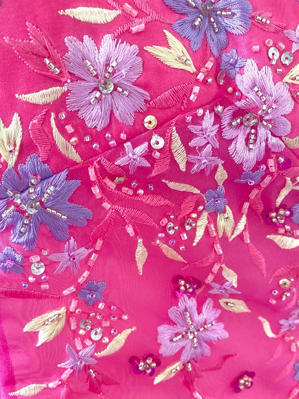 Strapless Fuschia Evening Gown with Embroidered Bodice - Picture 10 of 13